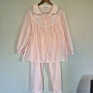 Vintage French Maid Eaton's Exclusive 2 Piece Victorian Pajama Set XL